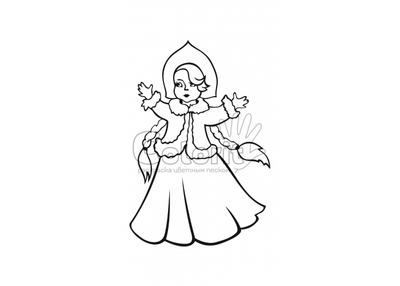 Трафарет для розмальовки кольоровим піском Colorit Новий рік Снігурка А4 Товар для дитячої творчості