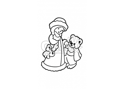 Трафарет для розмальовки кольоровим піском Colorit Новий рік Снігуронька А4 Товар для дитячої творчості