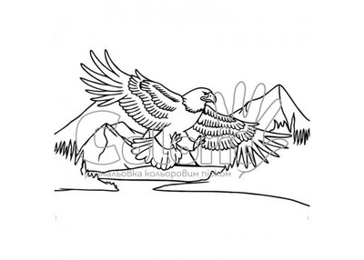 Трафарет для розмальовки кольоровим піском Colorit Птахи Орел А4