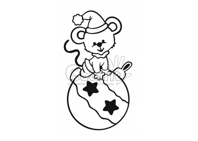 Трафарет для розмальовки кольоровим піском Colorit Новий рік Мишка на іграшці А4 Товар для дитячої творчості