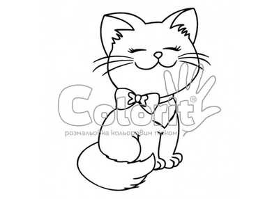 Трафарет для розмальовки кольоровим піском Colorit Коти та собаки Кішка А5 Товар для дитячої творчості