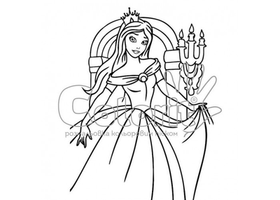Трафарет для раскраски цветным песком Colorit Принцесса А4