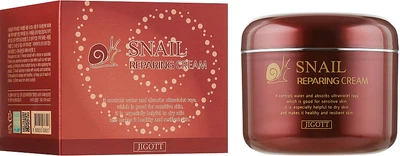 Крем, що відновлює, з екстрактом слизу равлики - Jigott Snail Reparing Cream 100ml (735211-2458)