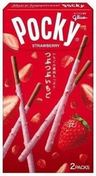 Японські палички у глазурі Glico Pocky Choco Tubutubu Strawberry 55 грам
