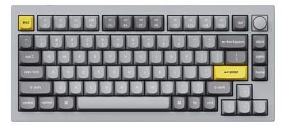 Клавіатура дротова Keychron Q1 QMK Custom V2 Knob \ Gateron G Pro Hot-swappable Blue \ Silver Gray A \ 82 Keys 75% TKL ANSI US