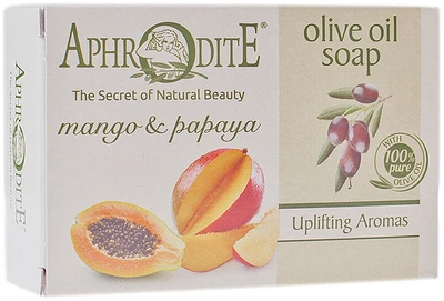 Оливковое мыло с манго и папайей Aphrodite Olive Oil Soap With Mango & Papaya 100g (702163-1002144-2)