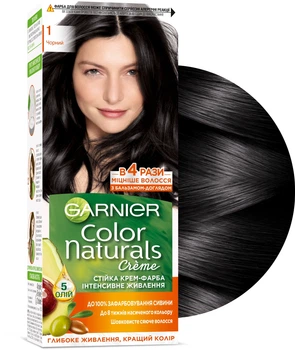 Стійка крем-фарба з трьома оліями Garnier Color Naturals 1 - Чорний (435553-928229-2)