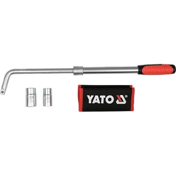 Ключ Yato для колес телескопический L-образный 1/2" (2 насадки: М17x19 и М21х23) l=385-530 мм (YT-08040)