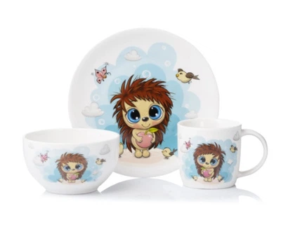 Набор для детей Ardesto Sweet Hedgehog 3 предмета фарфор (AR3455HS)