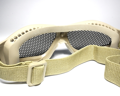 Захисні окуляри-сітка V3 Tan великі перфорація (для Airsoft, Страйкбол)