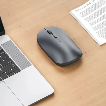 Беспроводная мышь Wiwu Dual WM104 с аккумулятором и Bluetooth (Type-C, USB 2.4 ГГц, компьютерная, бесшумная, для Macbook) - Темно- серый