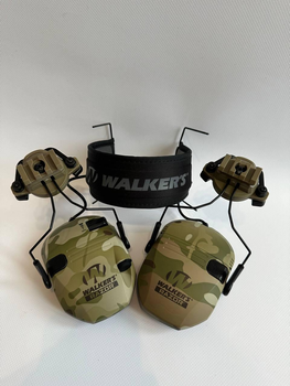 Активные наушники Walker's Razor MultiCam + крепление для шлема