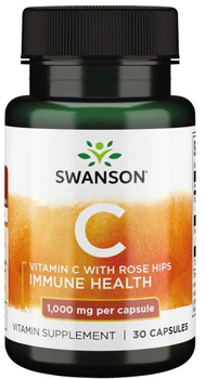 Вітамін C Swanson Vitamin C with Rose Hips 1000 мг 30 капсул (SW1251)
