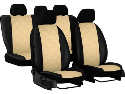 Авто чехлы из эко кожи GEELY FC 2006-2011 (2002-2011) Pok-ter ELIT Premium с бежевой вставкой