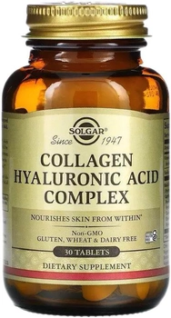 Колагеновий комплекс з гіалуроновою кислотою Solgar Collagen Hyaluronic Acid Complex 120 мг 30 таблеток (SOL417)