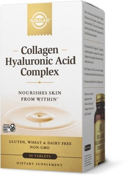 Колагеновий комплекс з гіалуроновою кислотою Solgar Collagen Hyaluronic Acid Complex 120 мг 30 таблеток (SOL417)