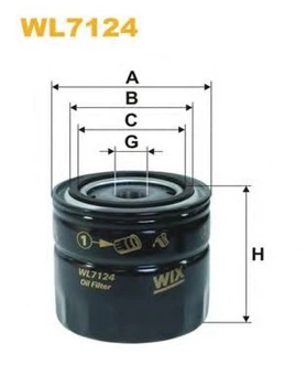 Фільтр оливи Atlas Copco, Steyr, Volvo F 12, F 16, FH 16, N 12, Renault Trafic, Volvo Wix Filters (WL7124) WIX Filters (WL7124)