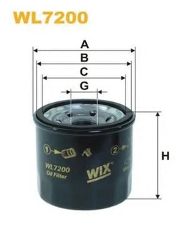 Фильтр масляный Ford, Honda, Hyundai, Infiniti, John Deere, Kia, Kubota, Mazda, Nissan, R Wix Filters (WL7200) WIX Filters (WL7200)