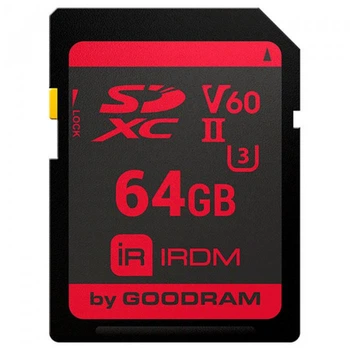 Карта пам'яті GoodRAM IR-S6B0-0640R11 Secure Digital 64Гб IRDM SDXC V60 UHS-II U3 Retail