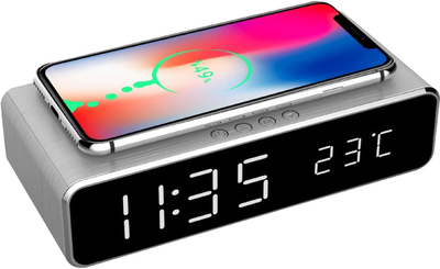 Цифровые часы Gembird DAC-WPC-01 alarm clock Silver (OAVGEMBUD0002)