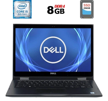 Ноутбук-трансформер Б-класс Dell 3390 2-in-1 / 13.3" IPS Touch / Intel Core i5-8250U (4(8) ядра по 1.6-3.4GHz) / 8GB DDR4 / 256GB SSD / UHD Graphics 620 / WebCam/Win 10 б/у