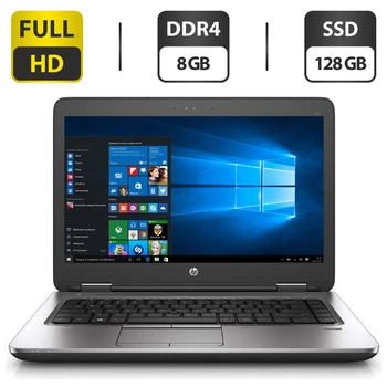 Ноутбук Б-класс HP ProBook 640 G2 / 14" TN / Intel Core i3-6100U (2(4) ядра по 2.3GHz) / 8GB DDR4 / 128GB SSD / HD Graphics 520 / WebCam / DisplayPort б/у