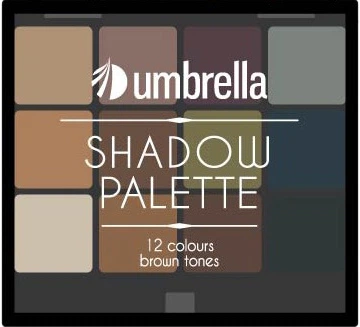 Палетка тіней для повік Umbrella Shadow Palette B Brown Tones 12 коричневих відтінків 20.7 г (3800200289239)