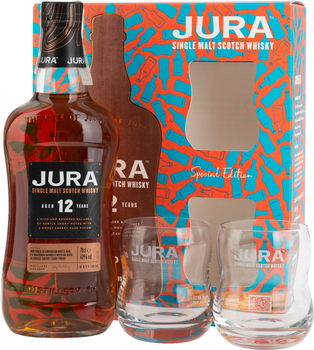 Віскі Jura 12yo 0.7 л 40% подарункова коробка + 2 келихи (2148042480423_5013967014565)