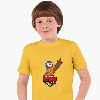 Детская футболка Бравл Старс Эльпримо (Brawl Stars El Primo) (25186-1011) 122-128 см Хлопок Желтый