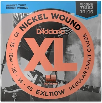 Струны для электрогитар D'Addario EXL110W XL NICKEL WOUND REGULAR LIGHT WOUND 3RD (10-46)