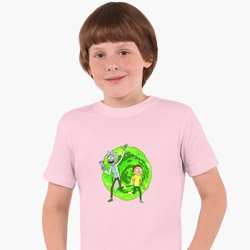 Детская футболка для мальчиков Рик и Морти (Rick and Morty) (25186-1240-27) 122-128 см Хлопок Розовый