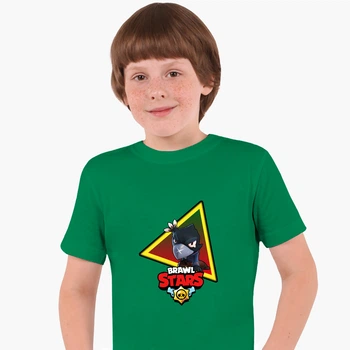 Детская футболка Бравл Старс Ворон (Brawl Stars Crow) (25186-1025) 146-152 см Хлопок Зеленый