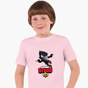 Детская футболка Бравл Старс Ворон (Brawl Stars Crow) (25186-1023) 122-128 см Хлопок Розовый