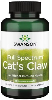 Дієтична добавка Swanson Full Spectrum Cat's Claw 500 мг 100 капсул (SW514)