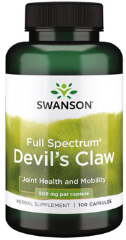 Дієтична добавка Swanson Full Spectrum Devil's Claw 500 мг 100 капсул (SW959)