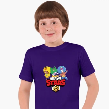 Детская футболка Бравл Старс 3 Персонажа (Brawl Stars 3 Characters) (25186-1027) 158-164 см Хлопок Фиолетовый