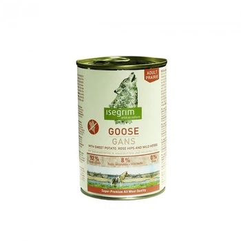 Вологий корм для собак ISEGRIM Goose with Sweet Potato, Rose Hip & Wild Herbs Гусок з бататом, шипшиною та дикорослими травами 800 г (4250231540172)