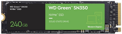 Dysk SSD Western Digital Green SN350 240 GB M.2 NVMe PCIe 3.0 TLC (WDS240G2G0C)