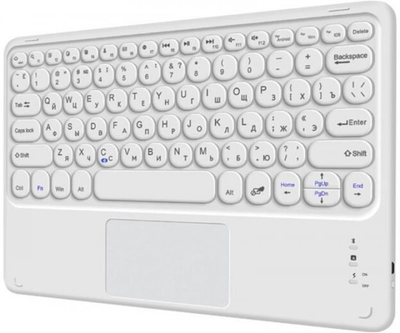 Клавіатура AirOn Easy Tap 2 White с тачпадом и LED для Smart TV и планшета (4822352781089)