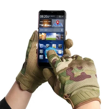 Перчатки тактические армейские с пальцами ВСУ Мультикам 20222176 10000 L койот (OPT-8051)