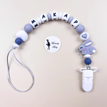 Держатель именной для пустышки Mommy Bag Сердечко белое