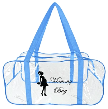 Сумка прозора в пологовий будинок Mommy Bag L синя (b003)