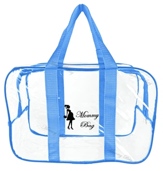 Сумка прозрачная в роддом Mommy Bag (S) Синяя