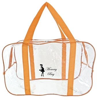 Сумка прозрачная в роддом Mommy Bag (M) Оранжевая