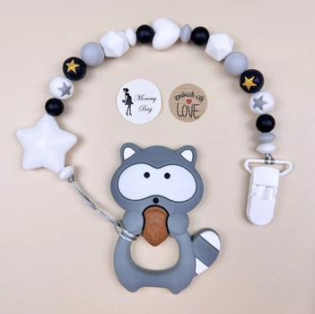 Гризунок силіконовий Mommy Bag Єнотик сірий