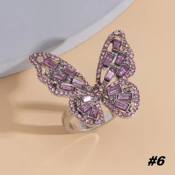 Кольцо бабочка "Unique Butterfly", фиолетовое серебро