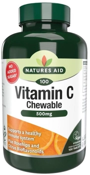 Вітамін C Natures Aid 500 мг для жування 100 т (ND136420)