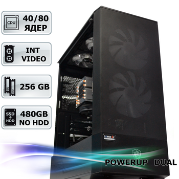 Двухпроцессорная рабочая станция PowerUp #323 Intel Xeon Gold 6148 x2/256 GB/SSD 480 GB/Int Video