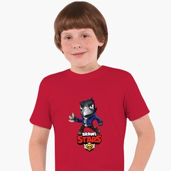 Детская футболка Бравл Старс Ворон (Brawl Stars Crow) (25186-1059) 134-140 см Хлопок Красный
