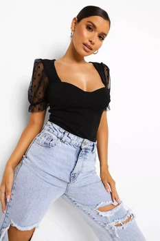 Боді-блуза &nbsp;Boohoo чорний з короткими рукавами&nbsp;9765 M (44)